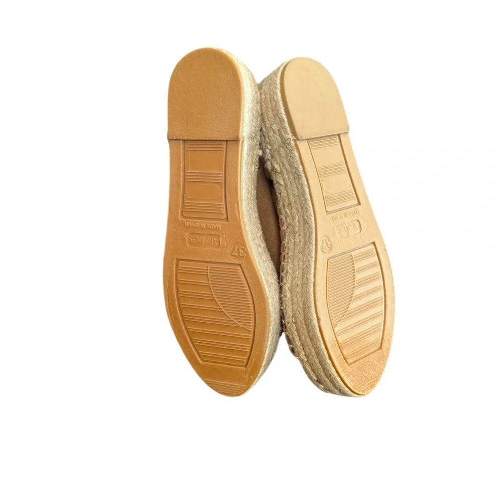 ALOHA’S Tan Camel Gladiator Leather Platform Lace-Up Wrap Espadrille Sandals